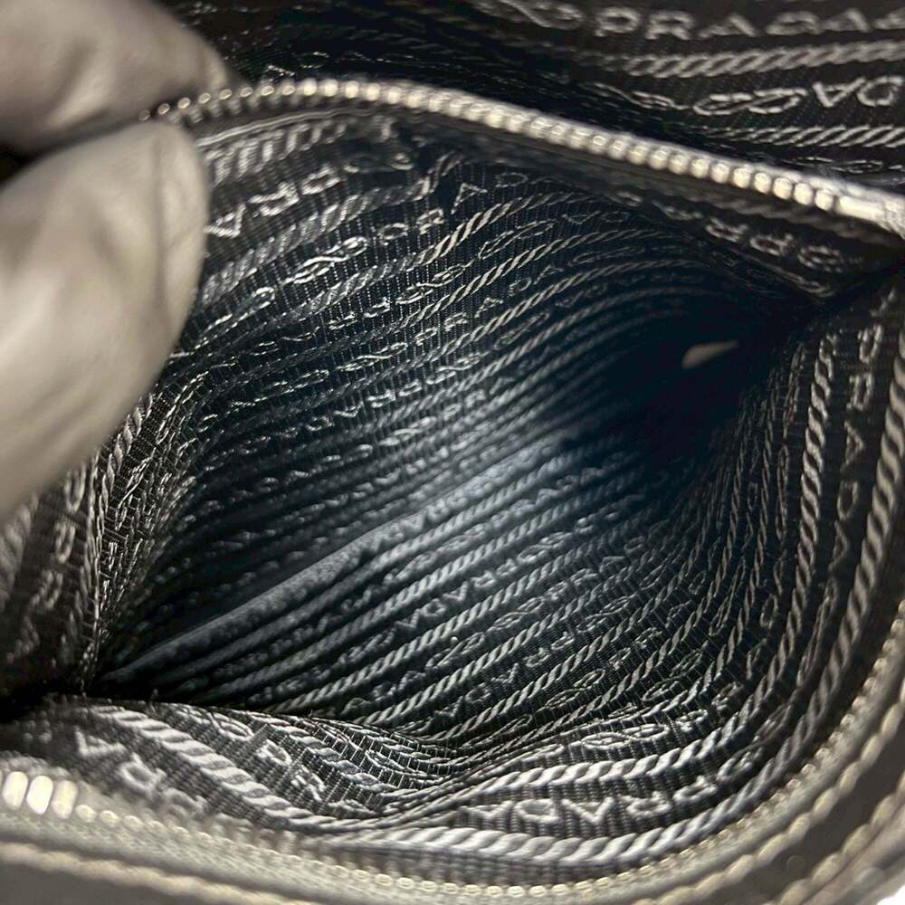 PRADA Blue Leather Pochette Shoulder Bag - Picture 10 of 10